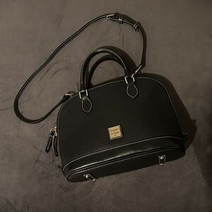 Dooney & Bourke Black Satchel with Silver Accents